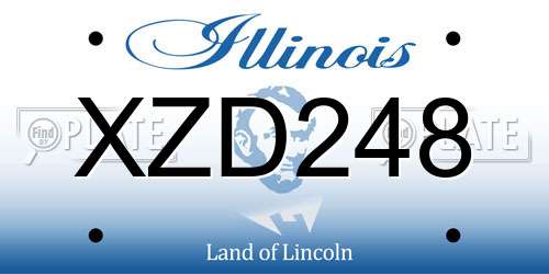 XZD248 Illinois License Plate