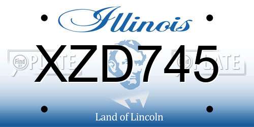 XZD745 Illinois License Plate