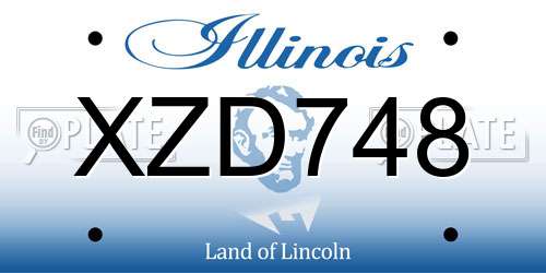 XZD748 Illinois License Plate