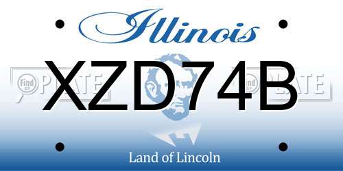 XZD74B Illinois License Plate