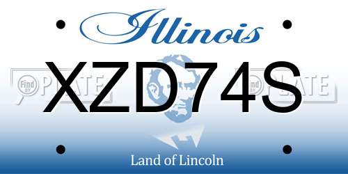 XZD74S Illinois License Plate