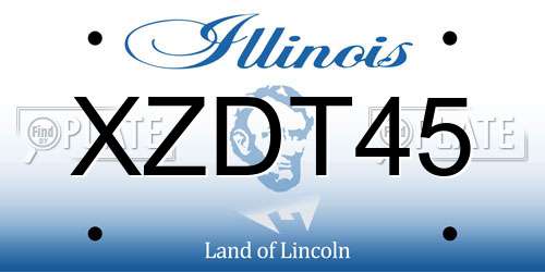 XZDT45 Illinois License Plate