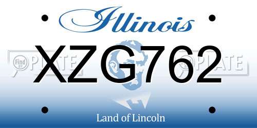 XZG762 Illinois License Plate
