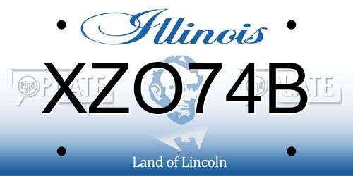 XZO74B Illinois License Plate