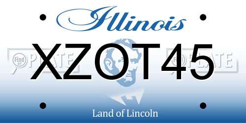 XZOT45 Illinois License Plate