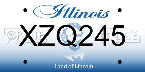 XZQ245 Illinois License Plate