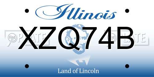 XZQ74B Illinois License Plate