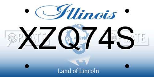 XZQ74S Illinois License Plate