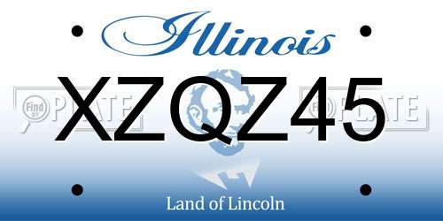 XZQZ45 Illinois License Plate