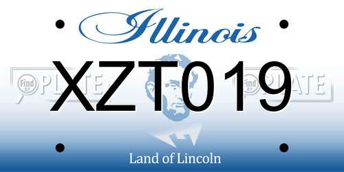XZT019 Illinois License Plate