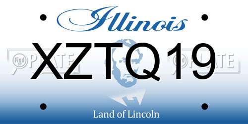 XZTQ19 Illinois License Plate