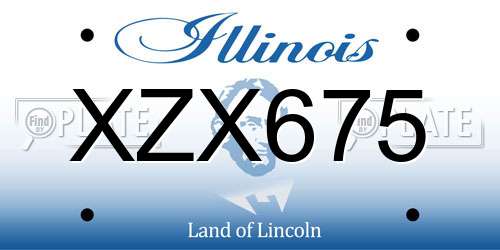 XZX675 Illinois License Plate