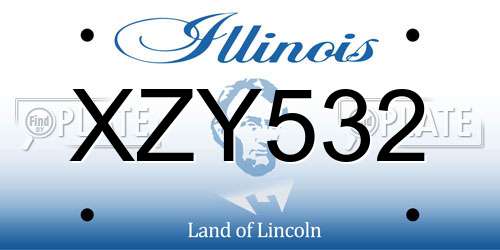 XZY532 Illinois License Plate