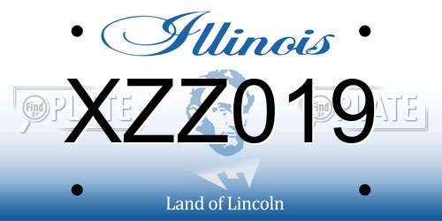 XZZ019 Illinois License Plate