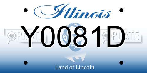 Y0081D Illinois License Plate