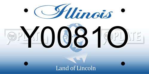 Y0081O Illinois License Plate