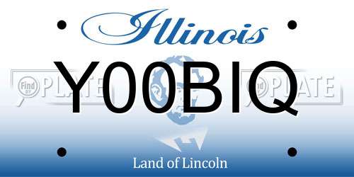 Y00BIQ Illinois License Plate