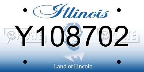 Y108702 Illinois License Plate