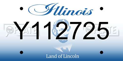 Y112725 Illinois License Plate