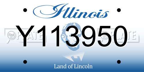 Y113950 Illinois License Plate