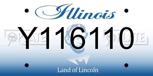 Y116110 Illinois License Plate