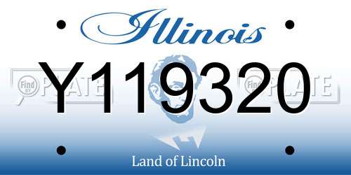 Y119320 Illinois License Plate