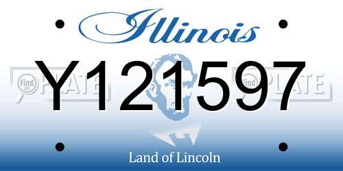 Y121597 Illinois License Plate