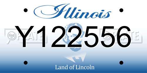 Y122556 Illinois License Plate