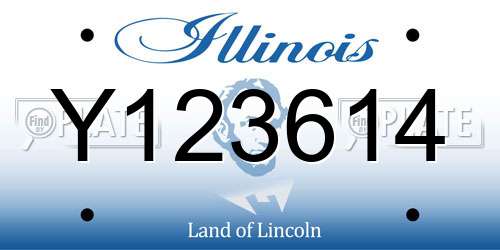 Y123614 Illinois License Plate
