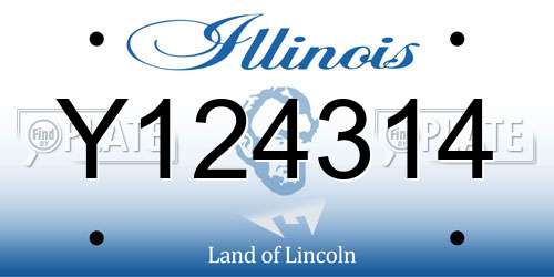 Y124314 Illinois License Plate