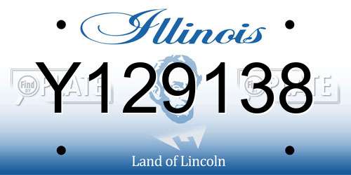 Y129138 Illinois License Plate
