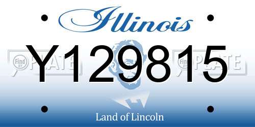 Y129815 Illinois License Plate