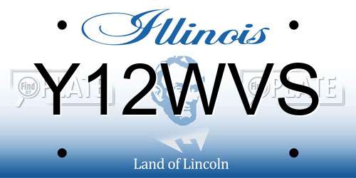 Y12WVS Illinois License Plate