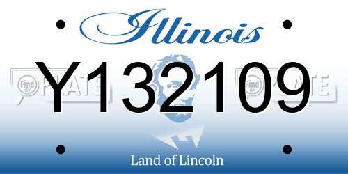 Y132109 Illinois License Plate