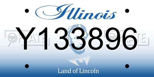 Y133896 Illinois License Plate