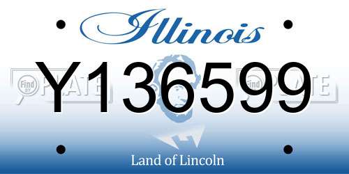 Y136599 Illinois License Plate