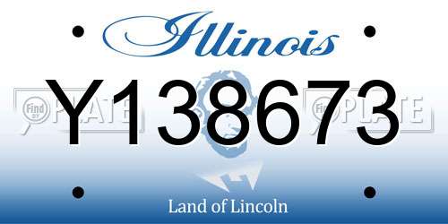 Y138673 Illinois License Plate