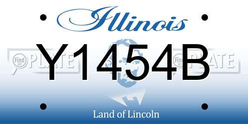 Y1454B Illinois License Plate