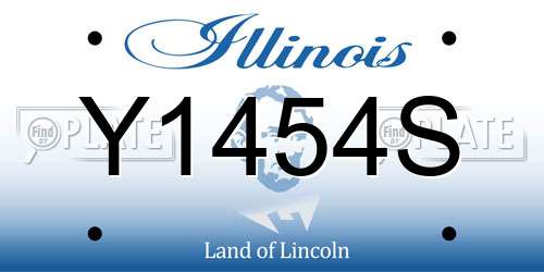 Y1454S Illinois License Plate