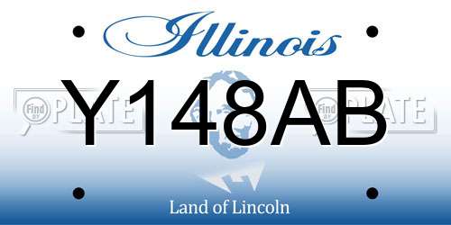 Y148AB Illinois License Plate