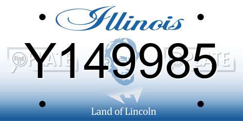 Y149985 Illinois License Plate