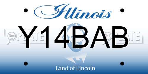 Y14BAB Illinois License Plate