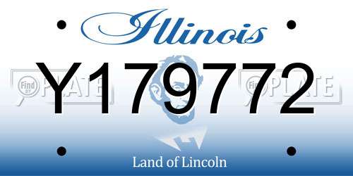 Y179772 Illinois License Plate