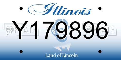 Y179896 Illinois License Plate
