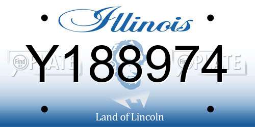 Y188974 Illinois License Plate