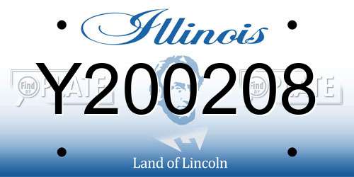 Y200208 Illinois License Plate