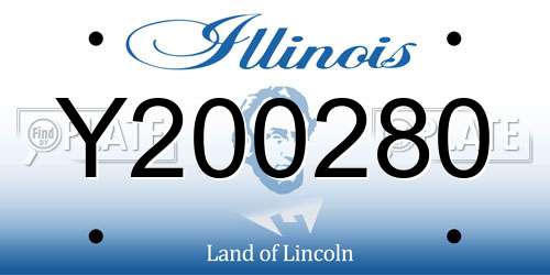 Y200280 Illinois License Plate