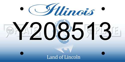 Y208513 Illinois License Plate