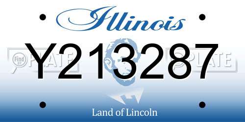 Y213287 Illinois License Plate