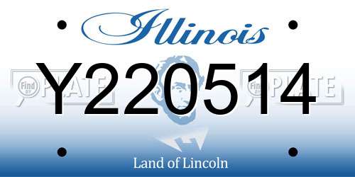 Y220514 Illinois License Plate